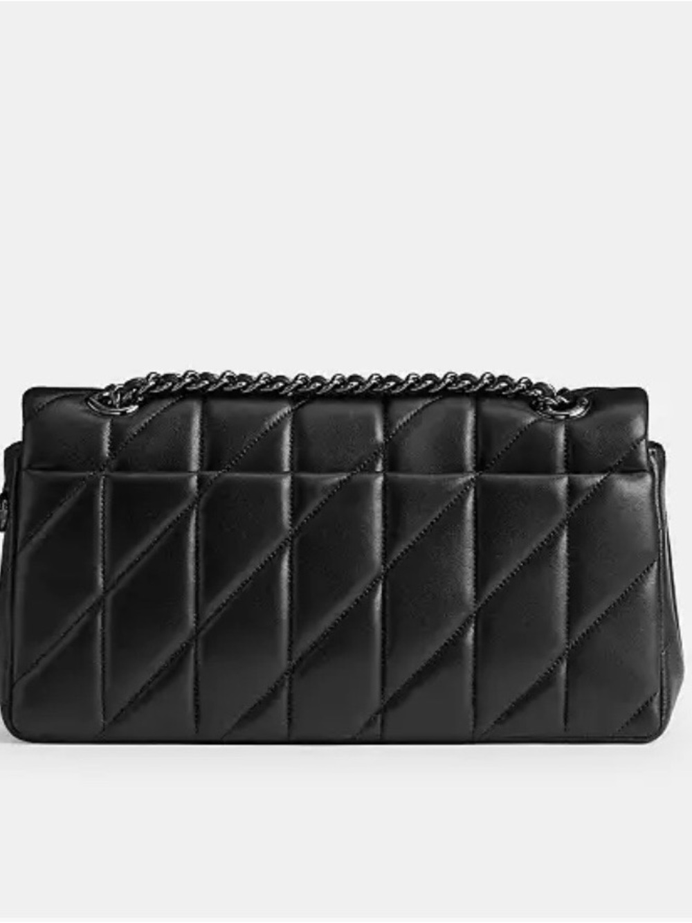 NWOT Coach Black Pewter Quilted Tabby 26 Leather Shoulder Bag - Picture 5 of 9